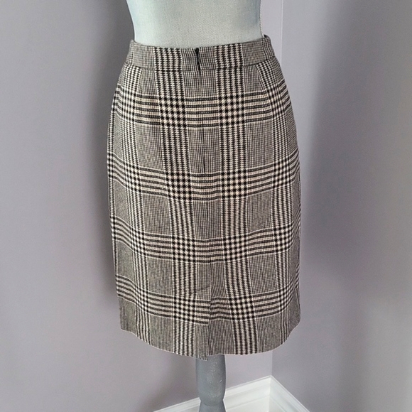 Brooks Brothers Glen Plaid Merino Wool Skirt - Picture 3 of 10